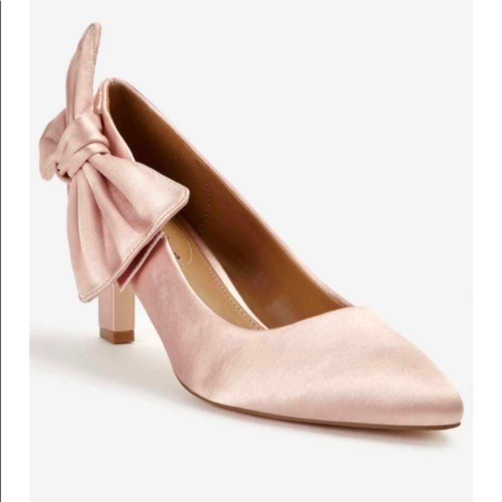 ComfortView Deidra Blush Pink Satin Bow High Heel Shoes 8.5 Med NIB